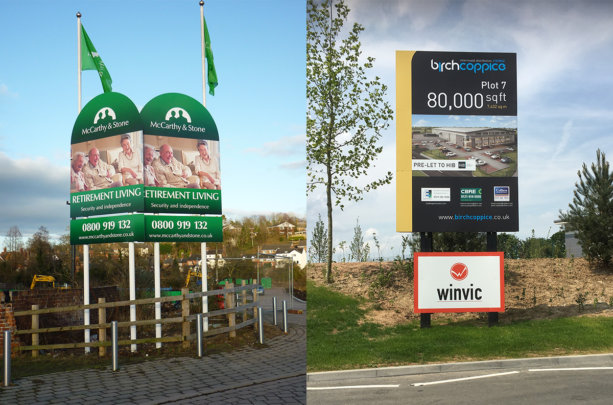McCarthy & Stone & Birch Coppice Post Panel External Signage Example 2