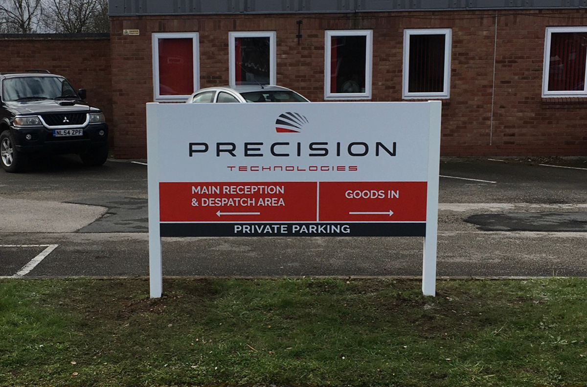 Precision Technologies Post Panel External Signage Example 4